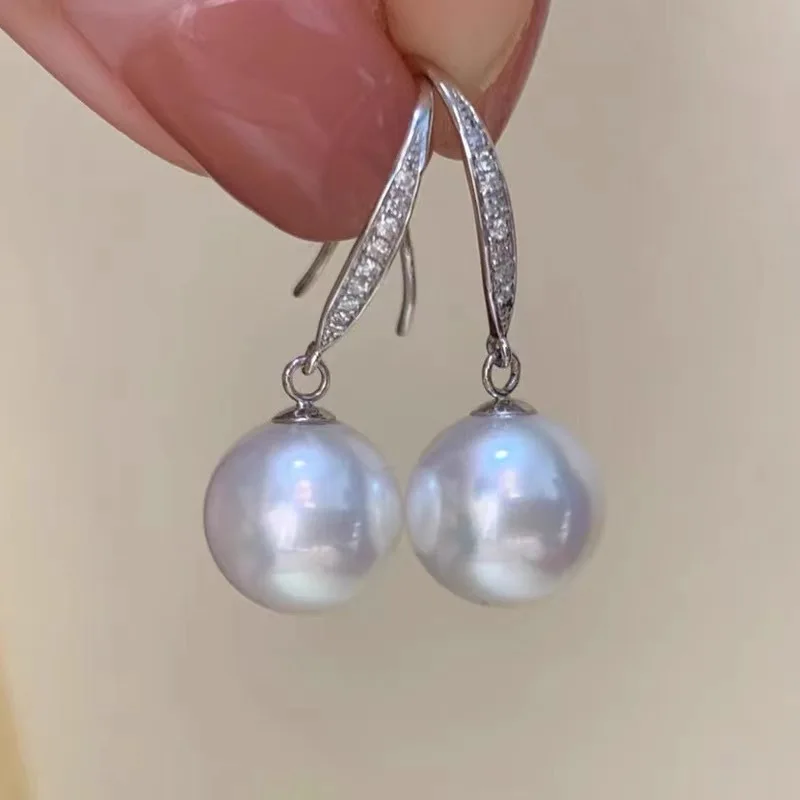 Charming Pair Of 16mm Gold Shell Freshwater Pearl Earring  pearl earrings  earrings for women  925 sterling silver  dangle