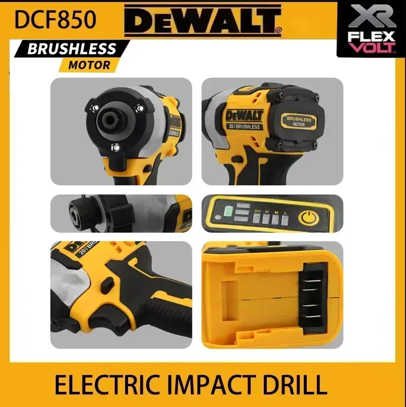 Torsi maksimum DEWALT DCF850 asli baru: 205N. Obeng listrik tanpa kabel tanpa sikat M, baterai alat DEWALT 20V