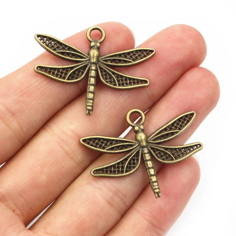 10pcs 35x27mm Antique Bronze Plated Dragonfly Handmade Charms Pendant:DIY for bracelet necklace