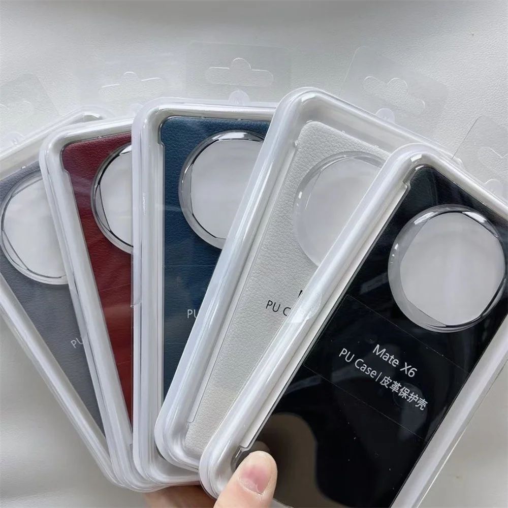 

Кожаный чехол для мобильного телефона Huawei Mate X6/X6 MateX6 5G, тонкий противоударный чехол-бампер, защитный чехол из искусственной кожи с логотипом и коробкой