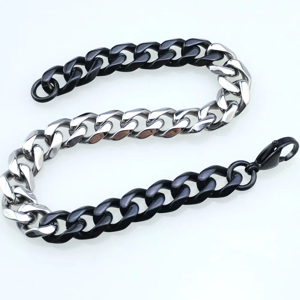 New 316L stainless steel black and primary color two Hip hop bracelet anklet
