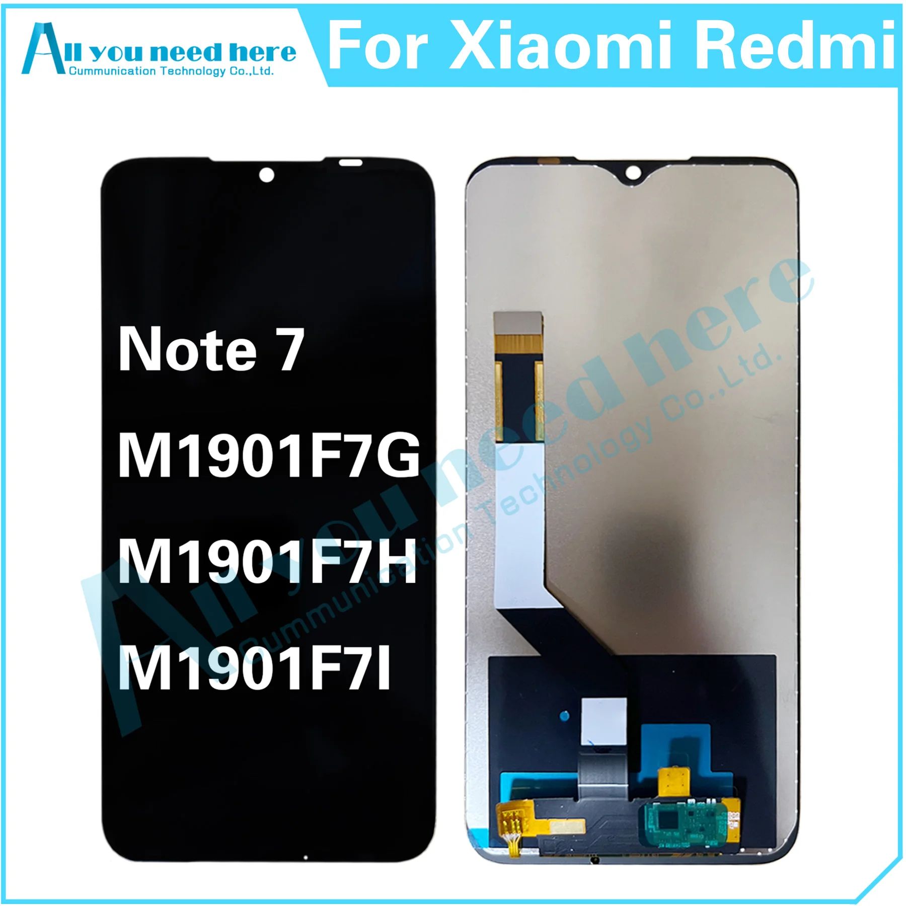 

100% Test For Xiaomi Redmi Note 7 M1901F7G M1901F7H M1901F7I Note7 LCD Display Touch Screen Digitizer Assembly Repair Parts