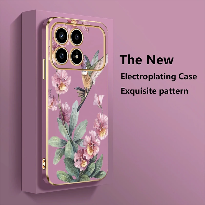 زهرة لطيف الطيور نمط جراب هاتف ل Xiaomi Redmi K90 K 90 برو ماكس سيليكون تصفيح غطاء مقاوم للصدمات ل Redmi K90 كابا