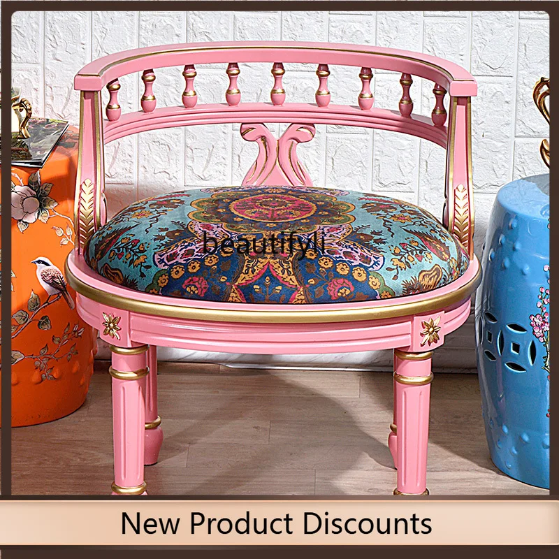 

American Style Solid Wood Armchair Single Leisure Living Room Sofa Single Lover Armchair