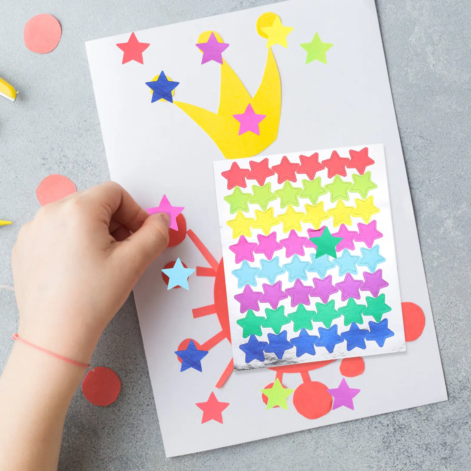 

30 Sheets High Grade Aluminum Foil Star Stickers Colorful Reward Stickers for Students Teachers Classrooms Offices Homes