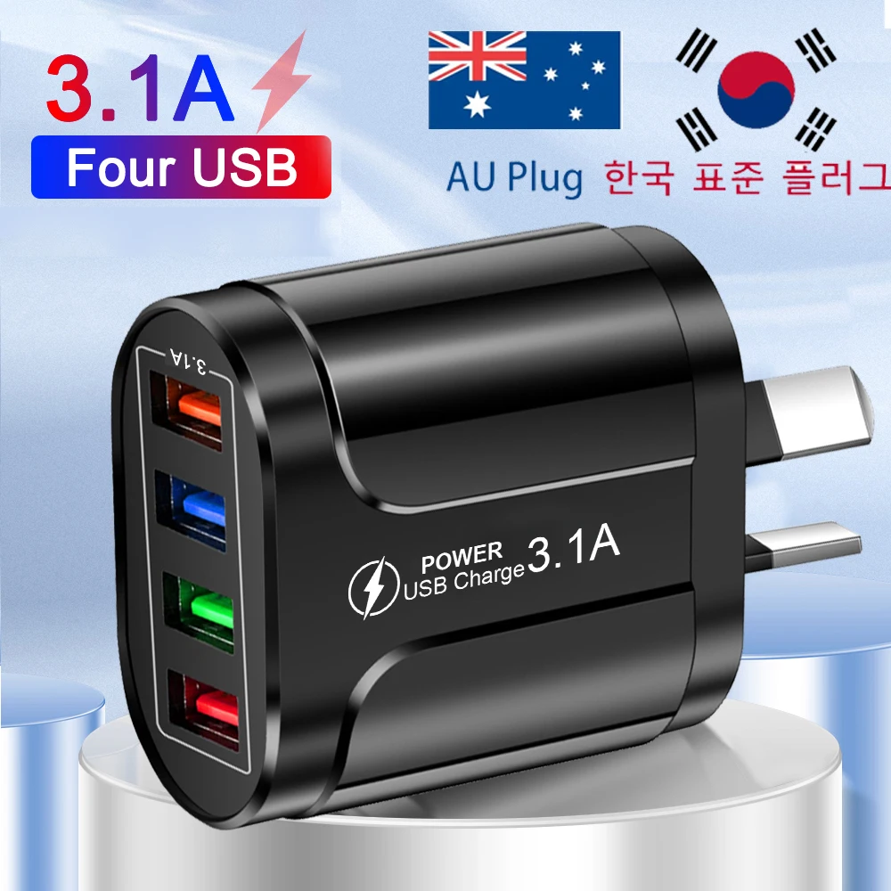 GTWIN Korean USB Fast Charger Australian EU Plug NewZealand Quick Charger Mobile Phone Charger USB Travel Adapter Wall Charger