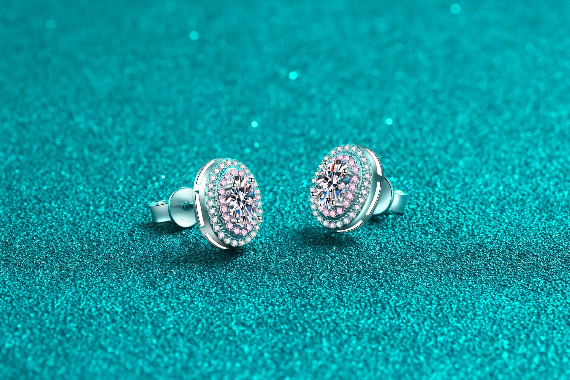 Moissanite Earrings S925 Pure Silver For Women Rose gold  With GRA Credentials Memorial Day Jewelry Cute and Romanticelry Gifts