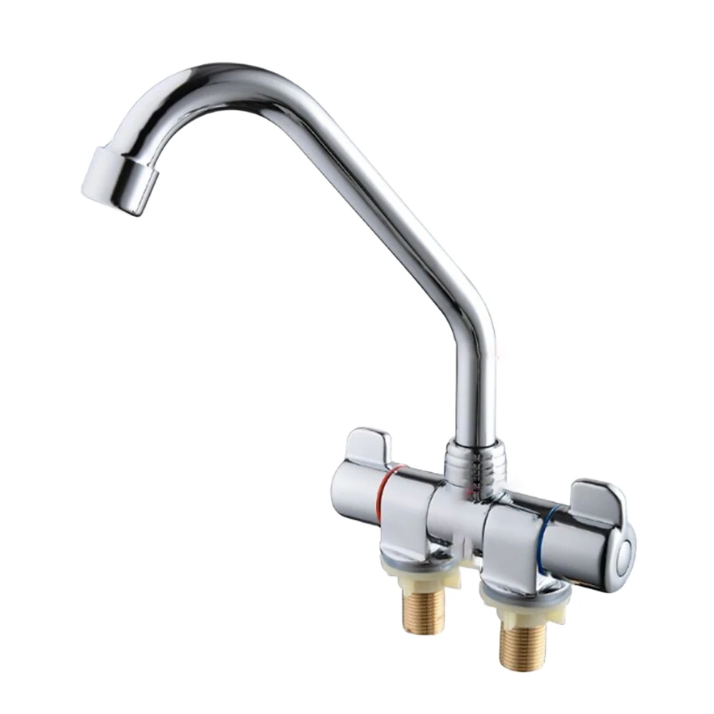 001 205*150*125mm Foldable Faucet Swivel Faucet Dual Handle Faucet Easy Installation G1 2 Thread Rust-proof Construction