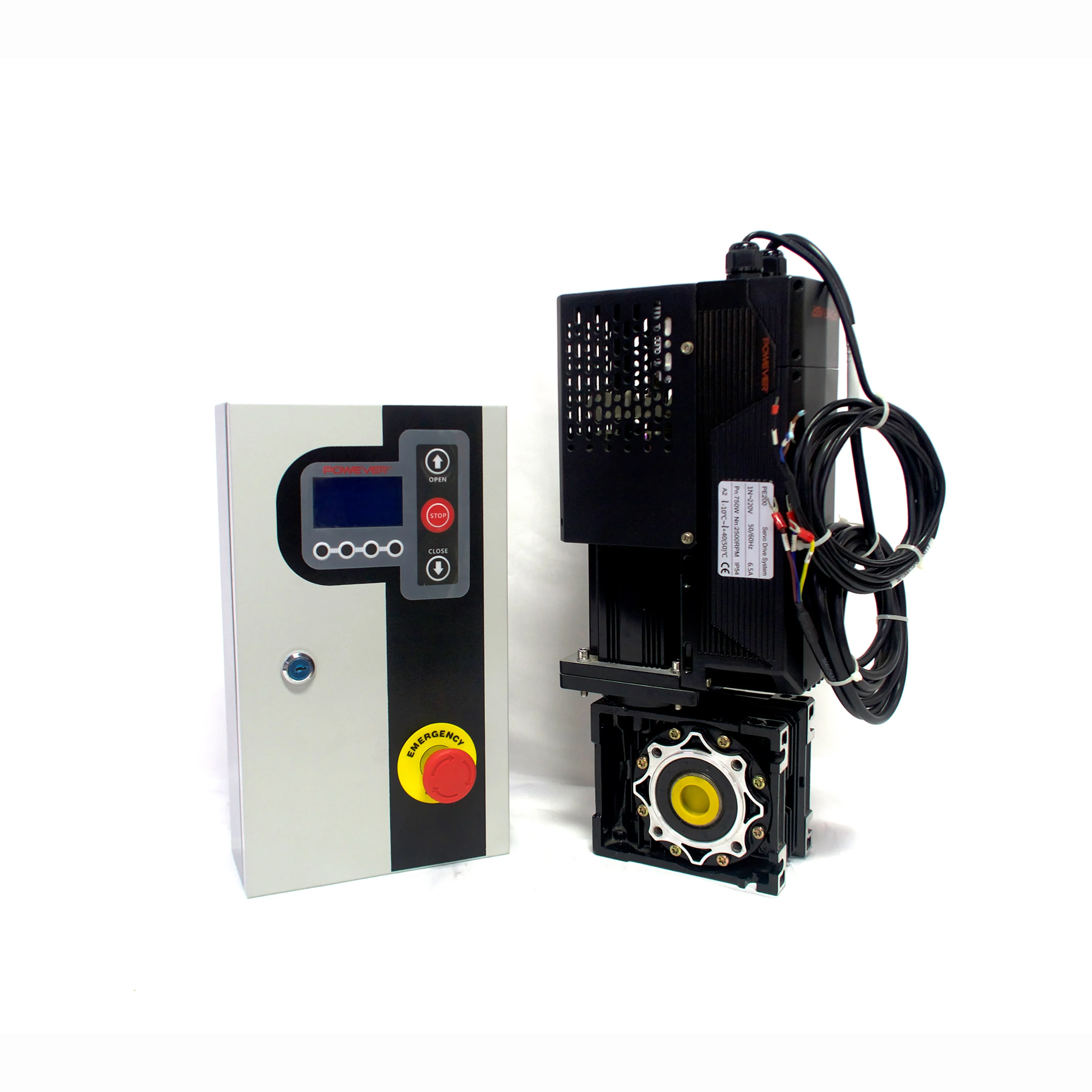 POWEVER A2-PE200 0.75KW High Speed Button Control Door Servo System Box And Motor