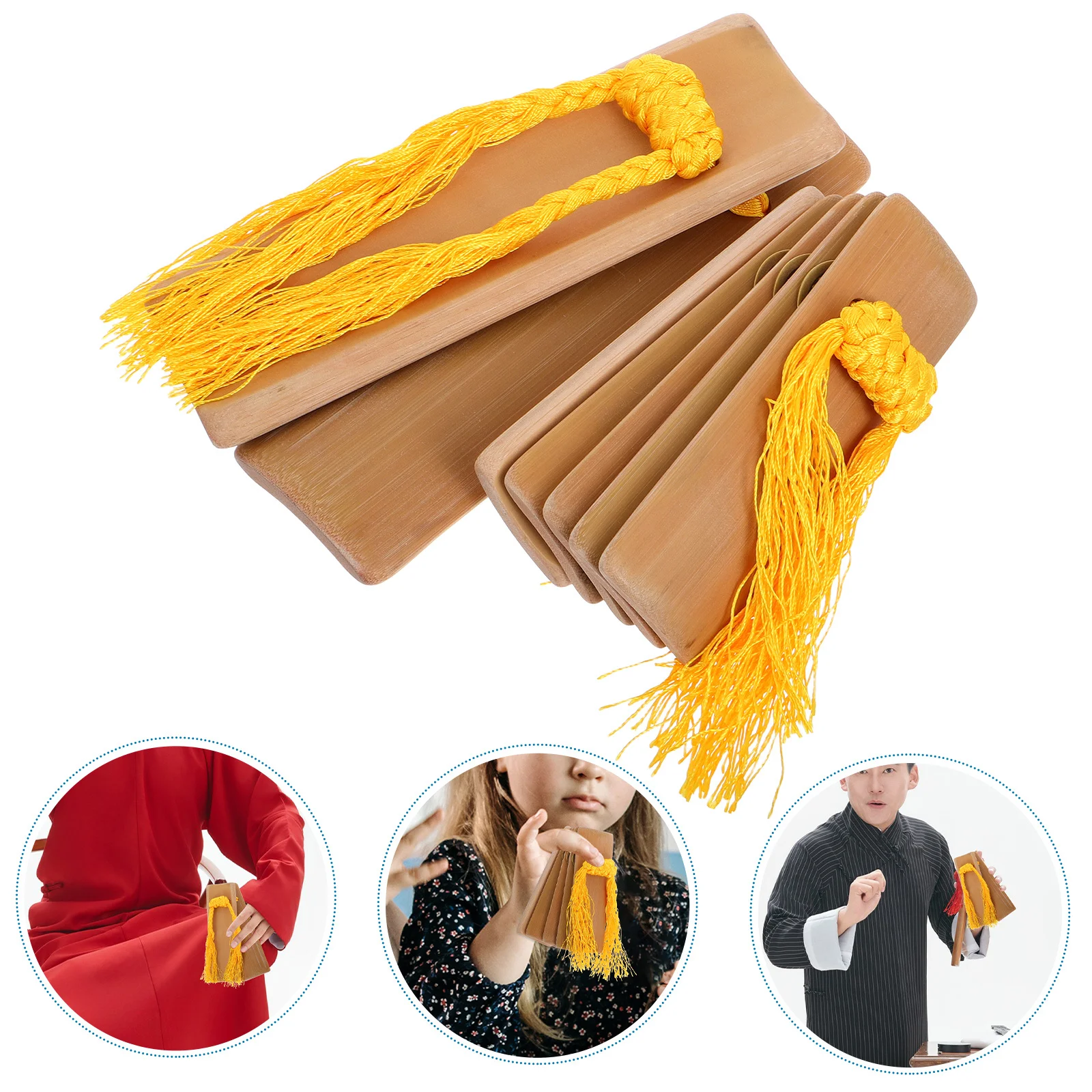 

2Pcs Chinese Kuaiban Bamboo Clappers Traditional Percussion Tool Festival Handheld Instrument Folk Music Drama Performance Props