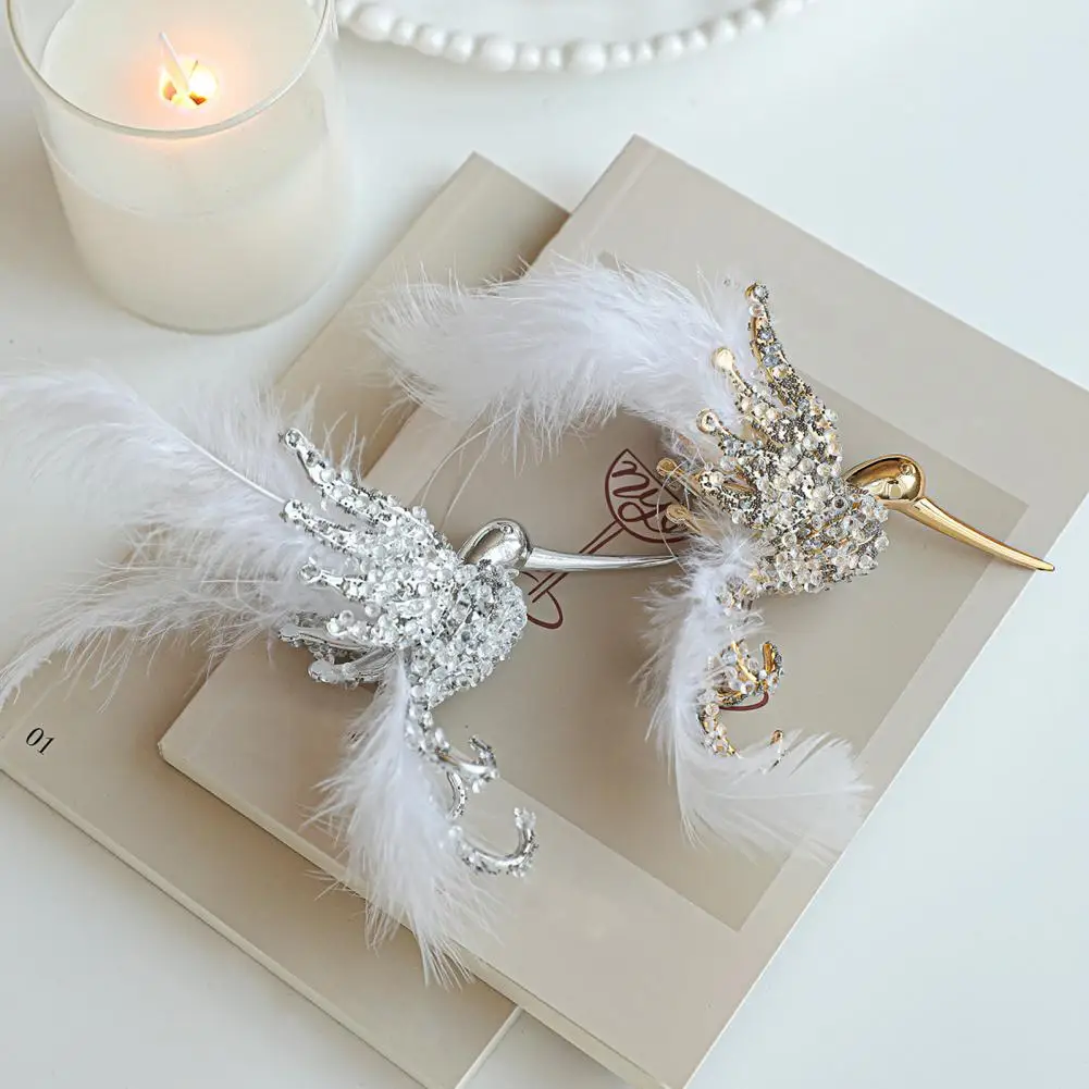 

Bird Decoration Hummingbird Ornament Silver Elegant Glitter Hummingbird Bird Christmas Tree Ornaments with White for Home