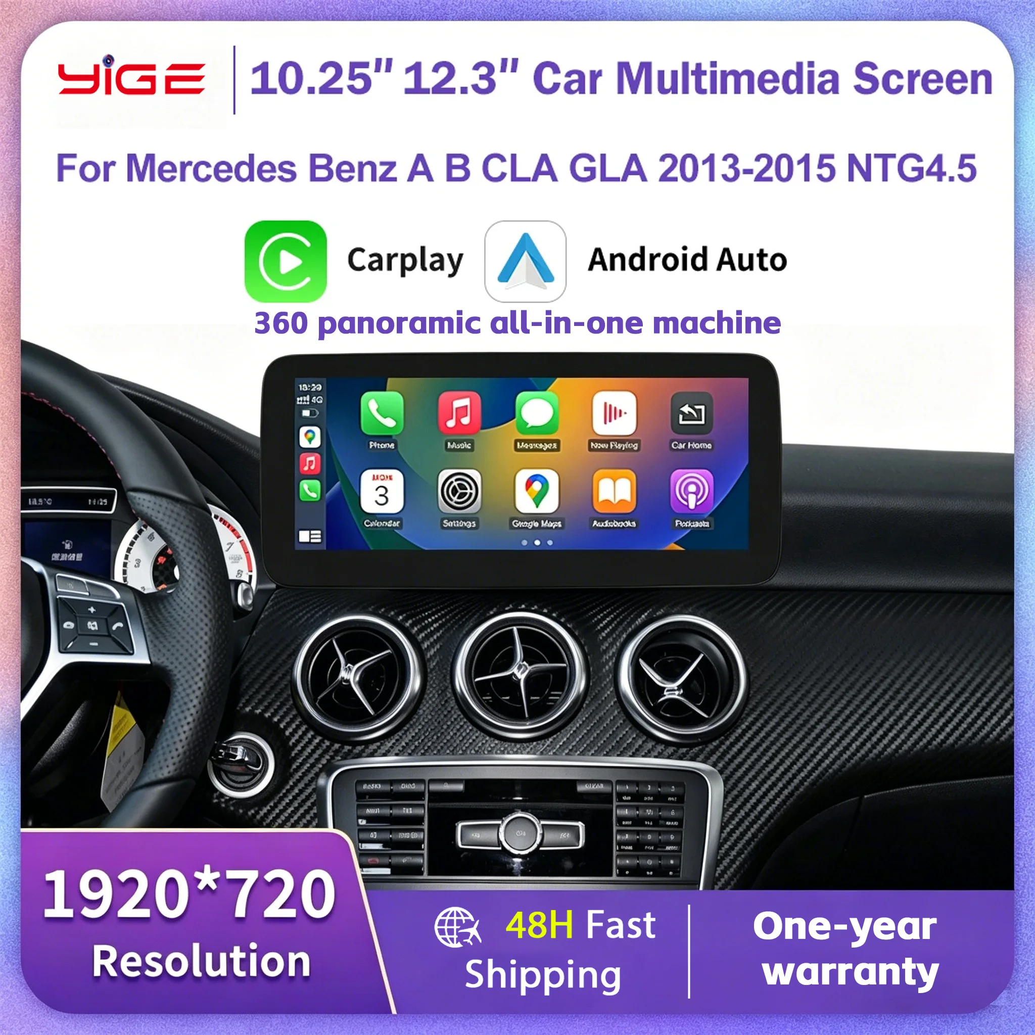 Wireless CarPlay Touch Screen Linux for Mercedes Benz A B CLA GLA Class W176 W246 2013-2015 NTG4.5 Android Auto Multimedia Radio