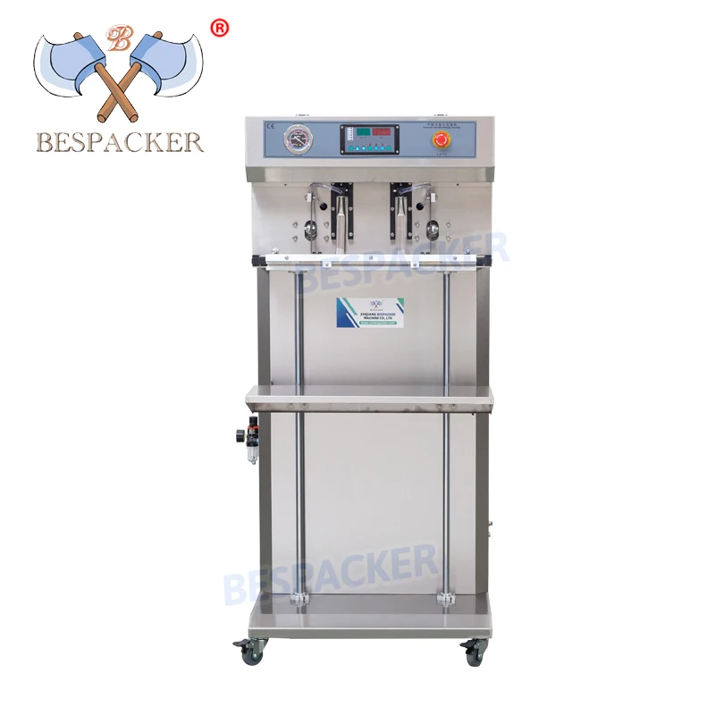 Bespacker VSQ-600LWS Vertikaler Typ Externe bodenstehende Vakuumverpackungsmaschine für trockenes Fischfleisch, externes Vakuumiergerät