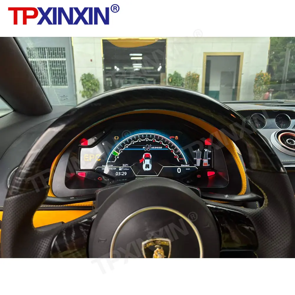 

Для Lamborghini Gallardo 2003-2013, Huracan 2014-2024: Цифровая приборная панель LCD, виртуальный кокпит, спидометр, головное устройство