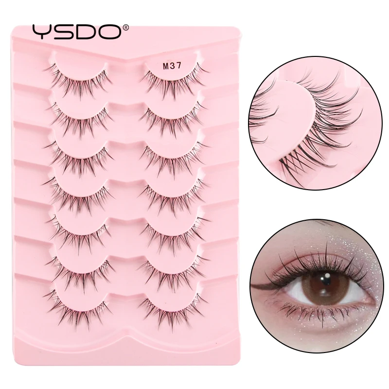 YSDO Manga Lashes 3/5/7 Pairs Natural Long Wispy 3D Mink Eyelashes Fluffy Soft False Lashes Reusable Makeup Cosplay Faux Cils