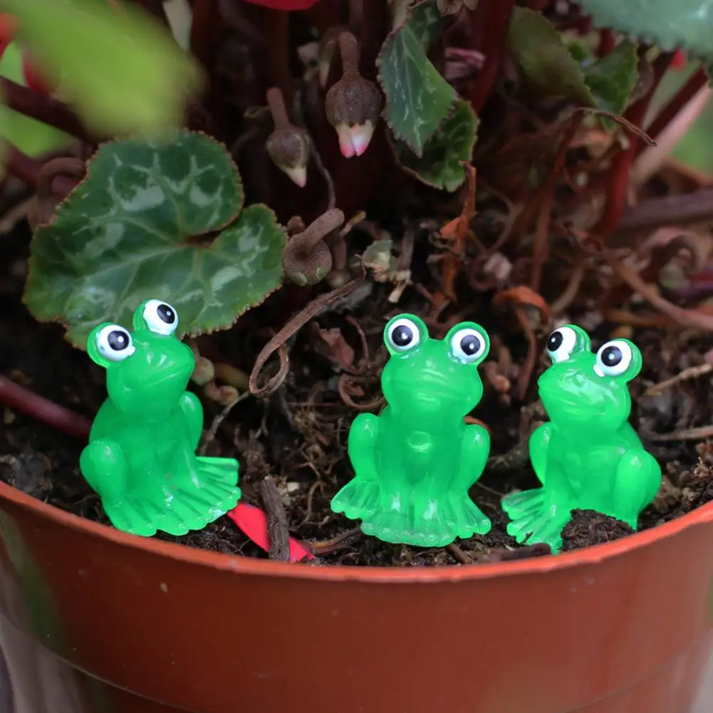 

15Pcs Glow-in-the-dark Little Frog Figurine Mini Frog Desktop Decoration Luminous Animal Model Statue Sculpture Garden Ornament