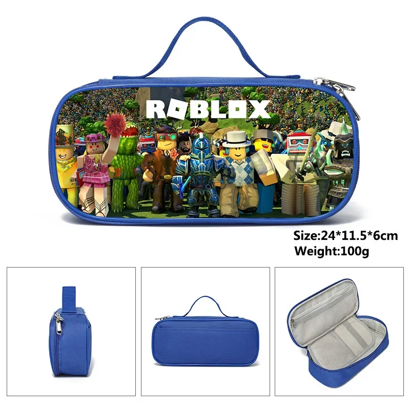 Gifts ROBLOX Primary School Pencil Bag Children\'s Pencil Case Stationery Box Anime Kawaii Cartoon School Bag Mochila