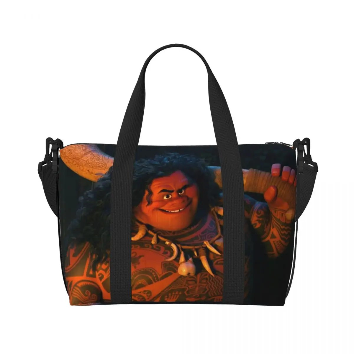 Custom Moana Beach Tote Bag for Women Big Compartment Beach Gym Travel Bags