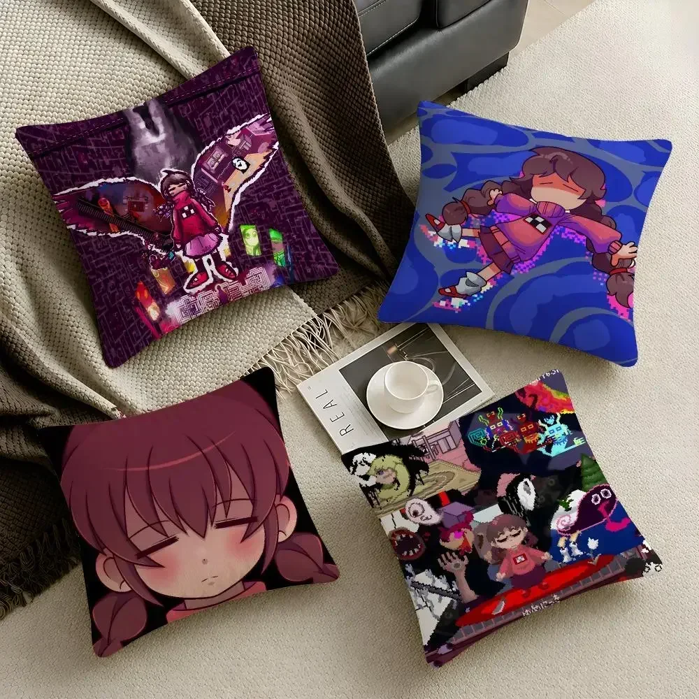 Game Yume Nikki Madotsuki RPG Maker Cushion Cover Throw Pillow Soft Short Plush Cozy Durable For Sofa Bedroom HomeDecor