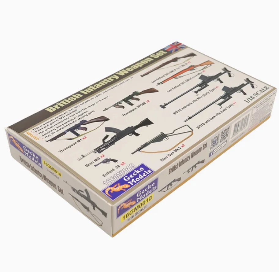 Gecko 16GM0018 1/16 échelle seconde guerre mondiale ensemble d'armes d'infanterie britannique construction passe-temps artisanat jouet en plastique assemblage modèle Kit