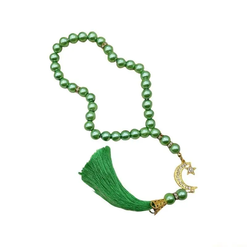 31BF Handcrafted 33 Bead Glass Tasbih Stylish Prayer Bracelet Religious Jewelry Gift