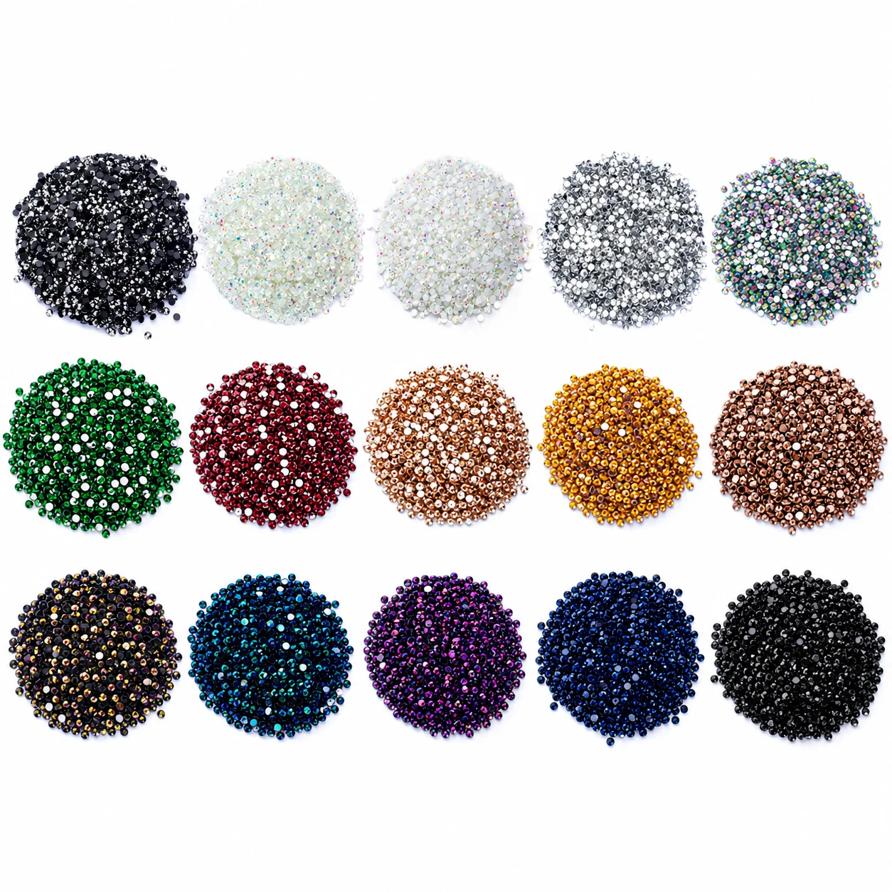 1000Pcs 3mm Flatback Art Rhinestones 15 Colors Optional Shiny Crystal Rhinestones For DIY Manicure Nail Decorations