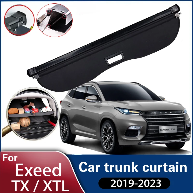 

For Chery Exeed XTL 2023 Accessories XT 2019~2023 Car Trunk Curtain Cover Rear Rack Partition Shelter Decoration Car Accessories