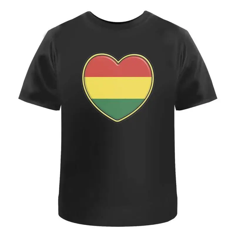 Camiseta de algodón con forma de corazón y bandera de Bolivia Ta040370