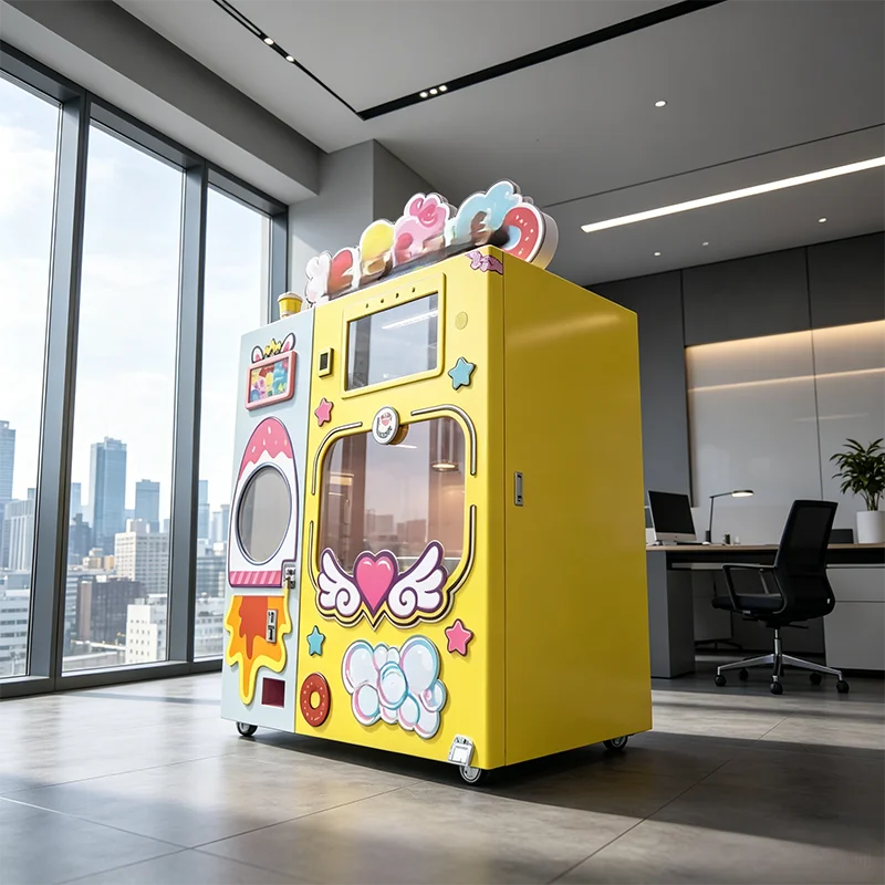 Direct Sale Hot Sale Cash Card Payment Full Automatic Commercial Candy Floss Intelligent Cotton Candy Robot Vending Machine