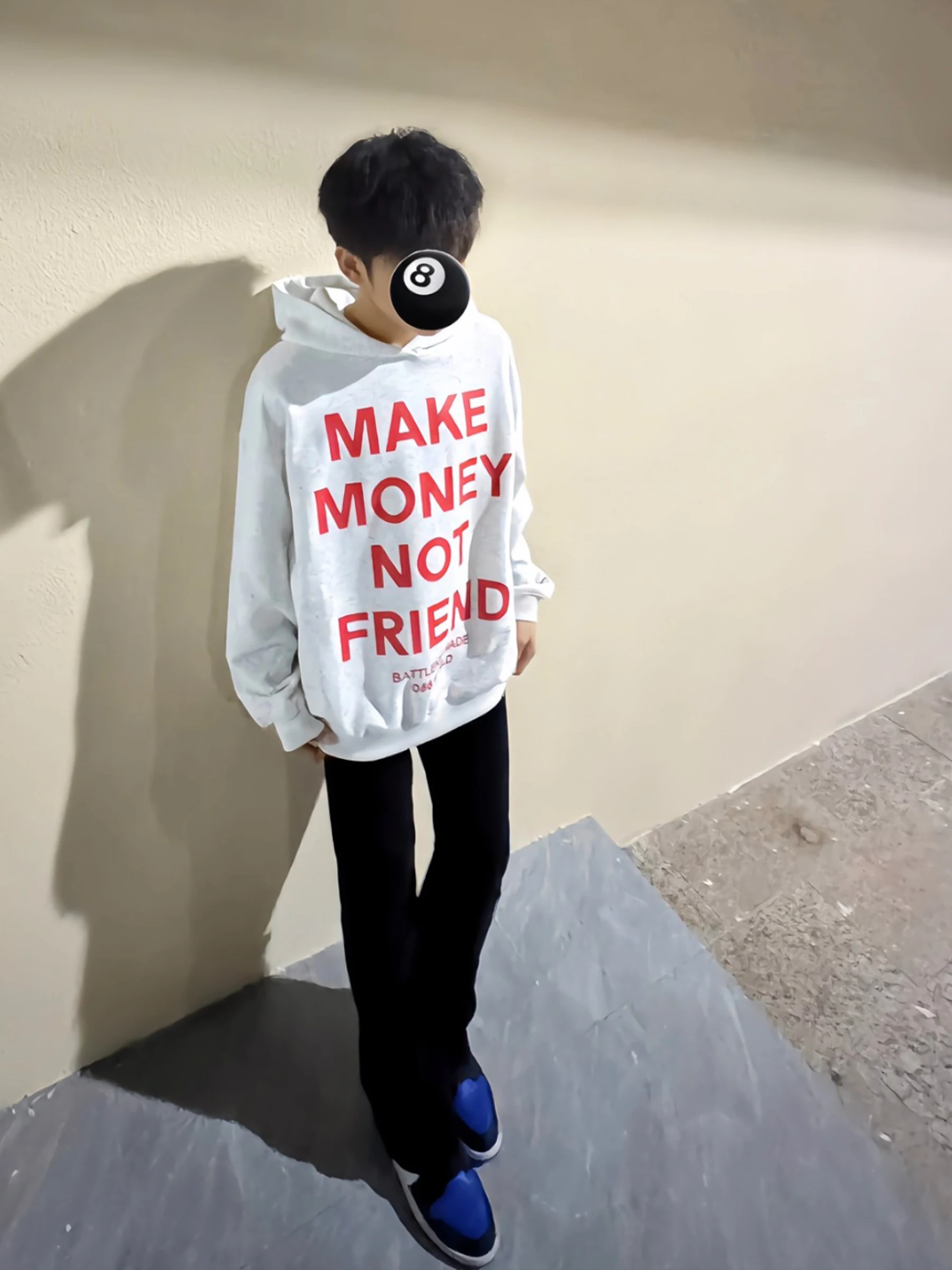 

American High Street Letter Print Hoodie Men's Spring Autumn Loose Couple Trendy Hiphop Top Cotton Fabric Casual Sle