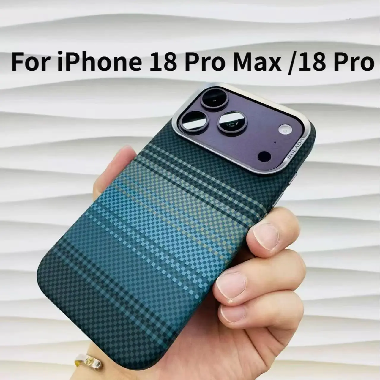 Kailaf Carbon Fiber Metal Lens Magnetic Protective Cover For iPhone 18 Pro Max 18 Pro For  Magsafe Protective Cover