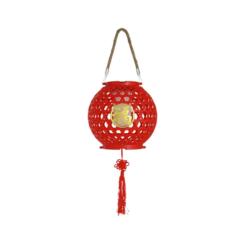 

Solar Fu character imitation bamboo lantern Spring Festival outdoor garden courtyard atmosphere landscape decorative lamp