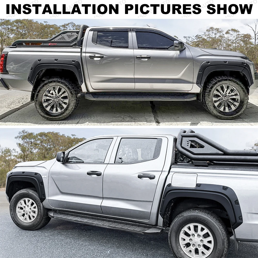 Modified Pocket Style Fender Flares For Mitsubishi Triton 2024-2026 L200 MV Wheel Arch Mudguards Next Gen Auto Car Accessories