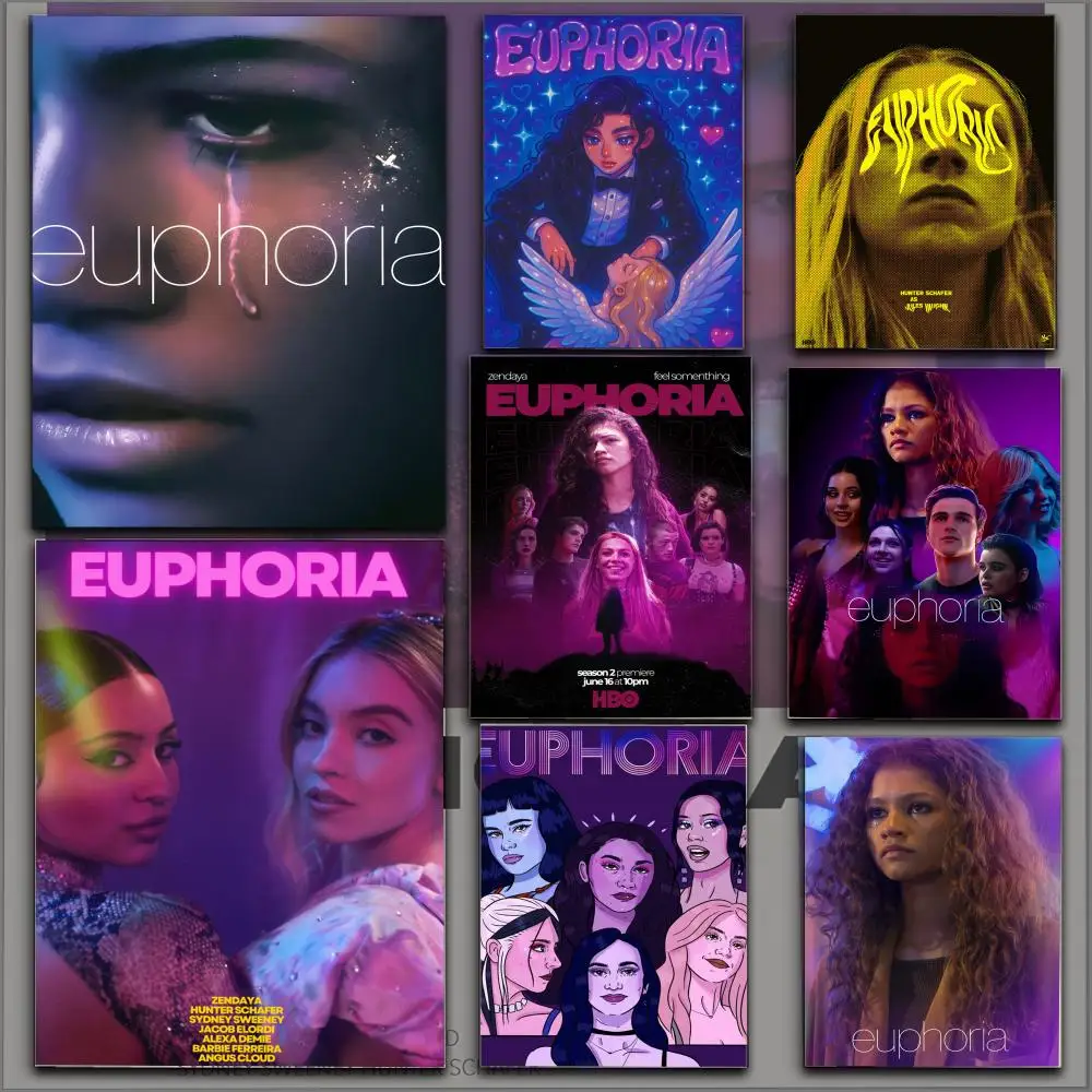 Affiche de série TV e-uphoria HD, thème tendance, chanteur/OST/film, auto-adhésif imperméable, décoration de maison