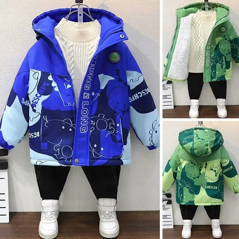 Kids Winter Jacket For Boy Children\'S Outerwear Baby Clothing Coats Girls Hooded Snowsuit Children Overcoat 2 3 4 5 6 7 Year