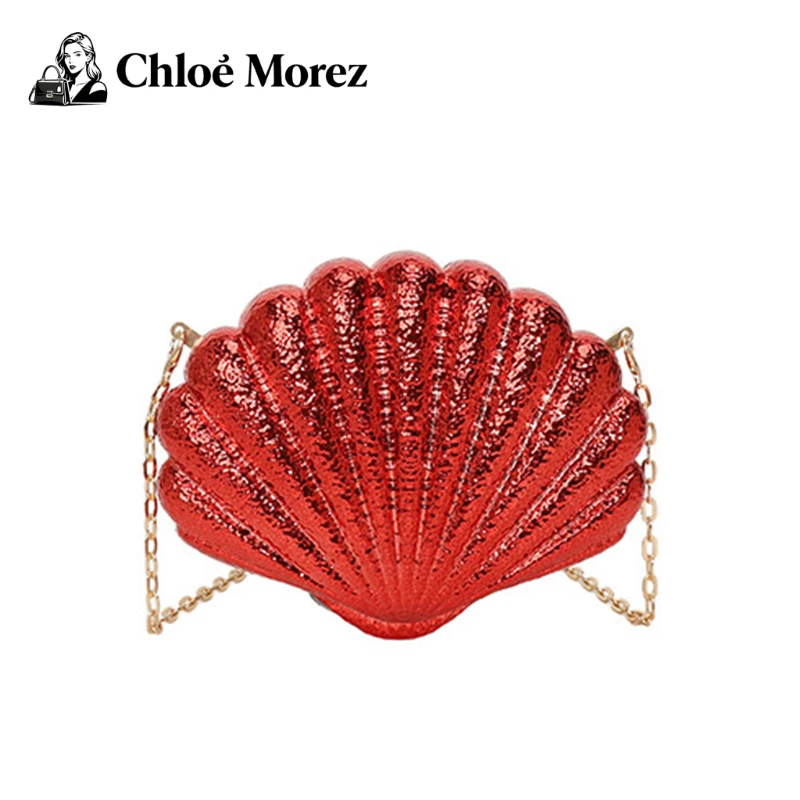 

Shell Bag, Women's Bag, Stylish and Versatile, Shiny Chain Box, Acrylic