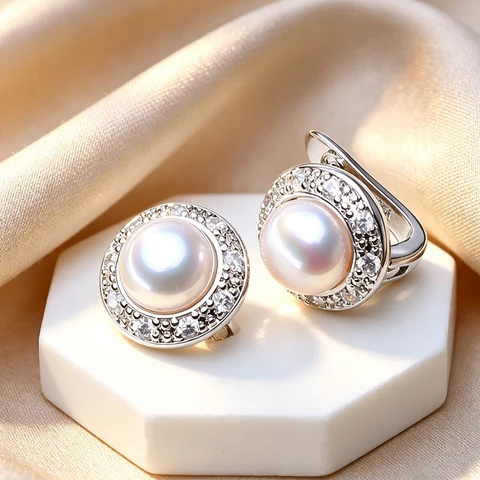 Женские серьги-гвоздики из серебра 925 пробы — пример использования