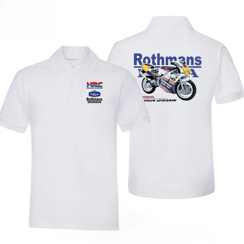 Honda Two Chariots of Fire Men's and Women's POLO Shirts HRC Motorcycle Summer Lapel Short Sleeve Business Racing T-Shirt
