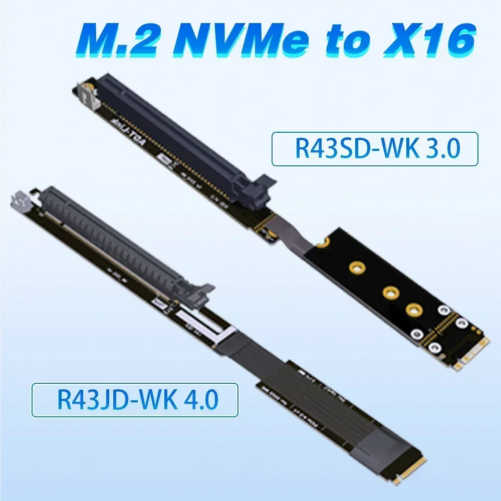 ADT-Link M.2 NVMe to PCIe x16 4.0 Riser Jumper PCI-E 16x Gen4 to M2 Graphics Card AMD Nvidia GPU/WK BTC Mining Extension Adapter