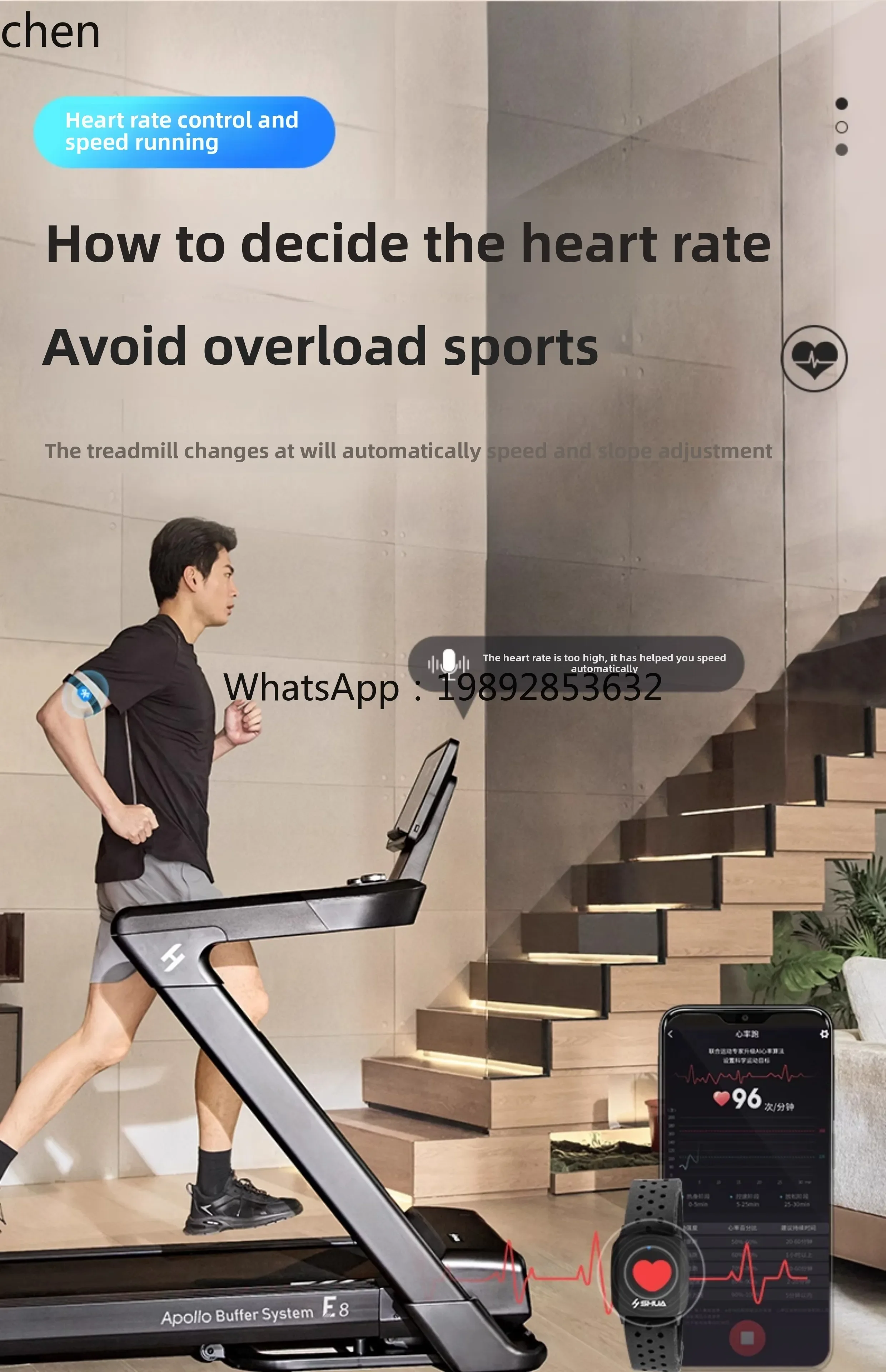 Treadmill Household Silent Indoor Folding Fitness Machine Smart Sports