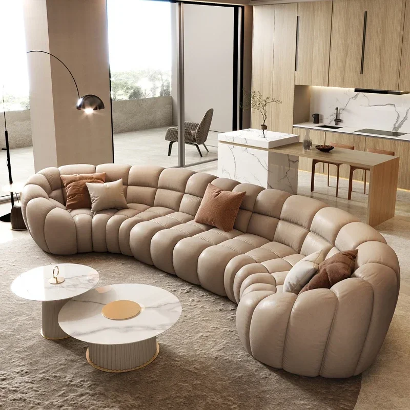 

Light Luxury Curved Sofa High-End Large Flat Villa U-Shaped Creative Minimalist