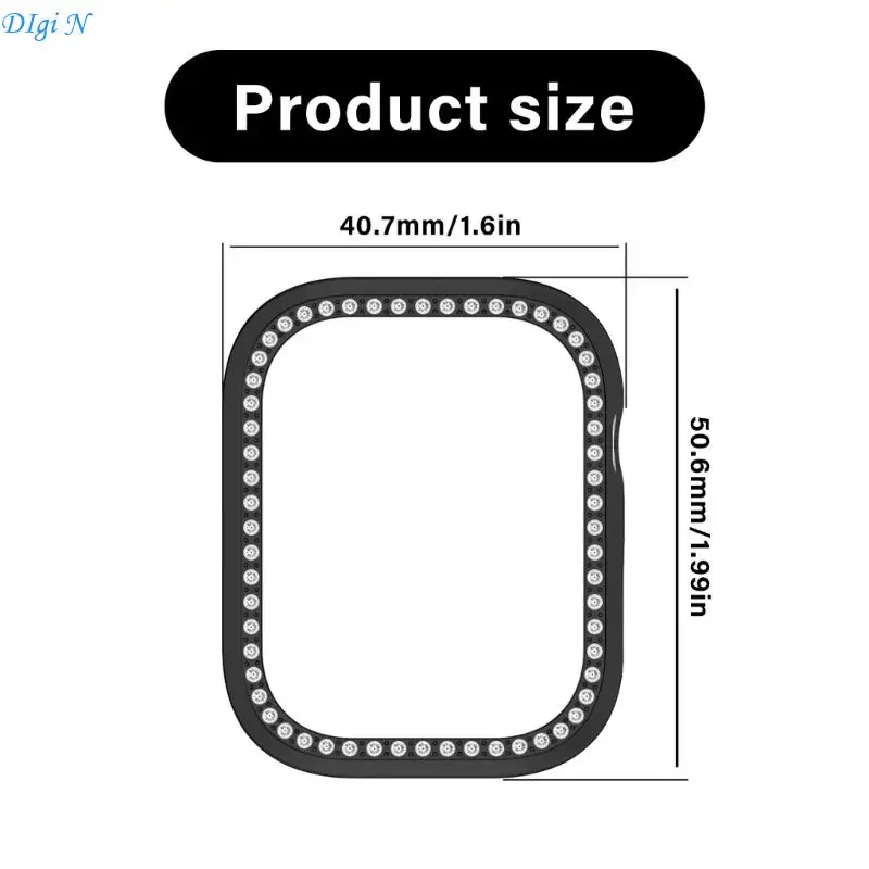 Fashionable Protective Shell For Dedicated Smartwatch Hollowed Single Line Rhinestoned Accent Anti Scratches R2LB