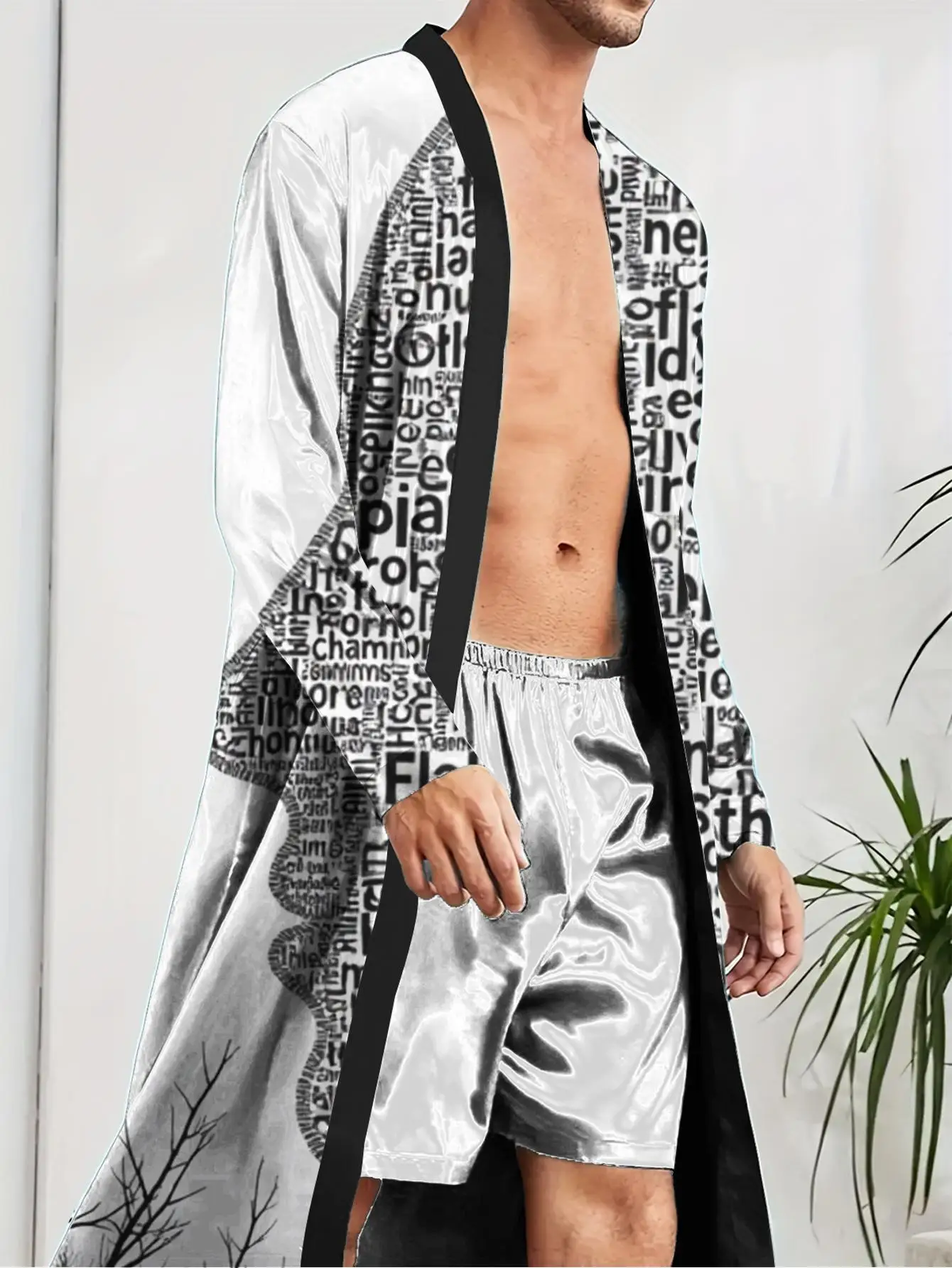 1pcs Men's Robes 2026 Spring/Summer 3D Printed Men's pajamas Polyester Shower robe Robes nightie for men Graphic Men's bathrobe