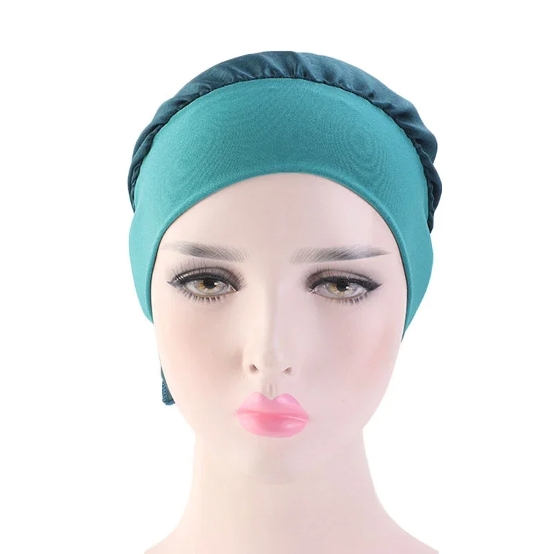 Moslim Vrouwen Haaruitval Kanker Chemo Cap Tulband Beanie Islamitische Hoofd Wrap Lange Staart Ruche Pre-Gebonden Bandana Tichel hoofddeksels