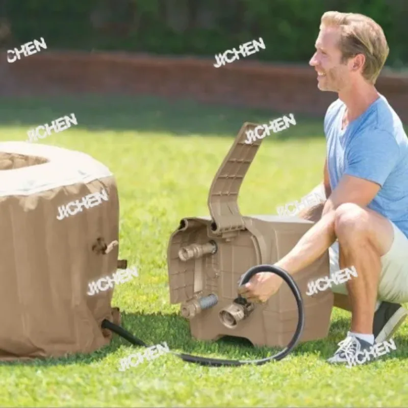 

ZQ 2 Meters Heated Bubble Pool, Inflatable Massage SPA Heated Pool, Family Pool