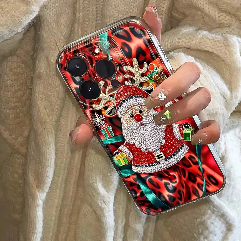 Christmas Theme Santa Claus and Tree Pattern Phone Case for Xiaomi Poco F7 X7 X6 X5 X3 F5 F6 M6 Pro 4G 5G Soft Clear Back Cover
