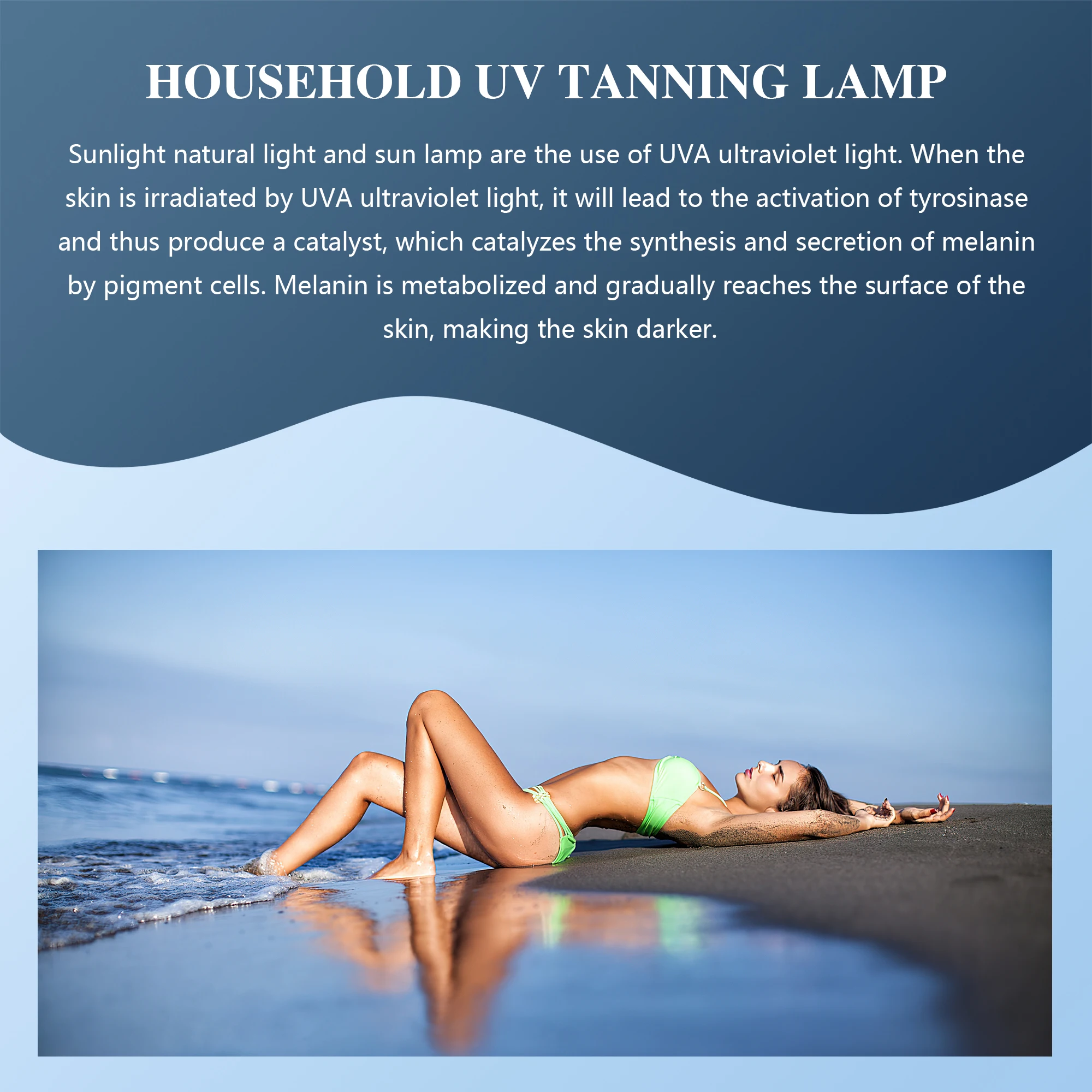 LED UV Ultraviolet Face Body Tanning Lamp Full Blue Light Beauty Black Light Home Sunbathing Tanning Light Bronze Skin Tanning