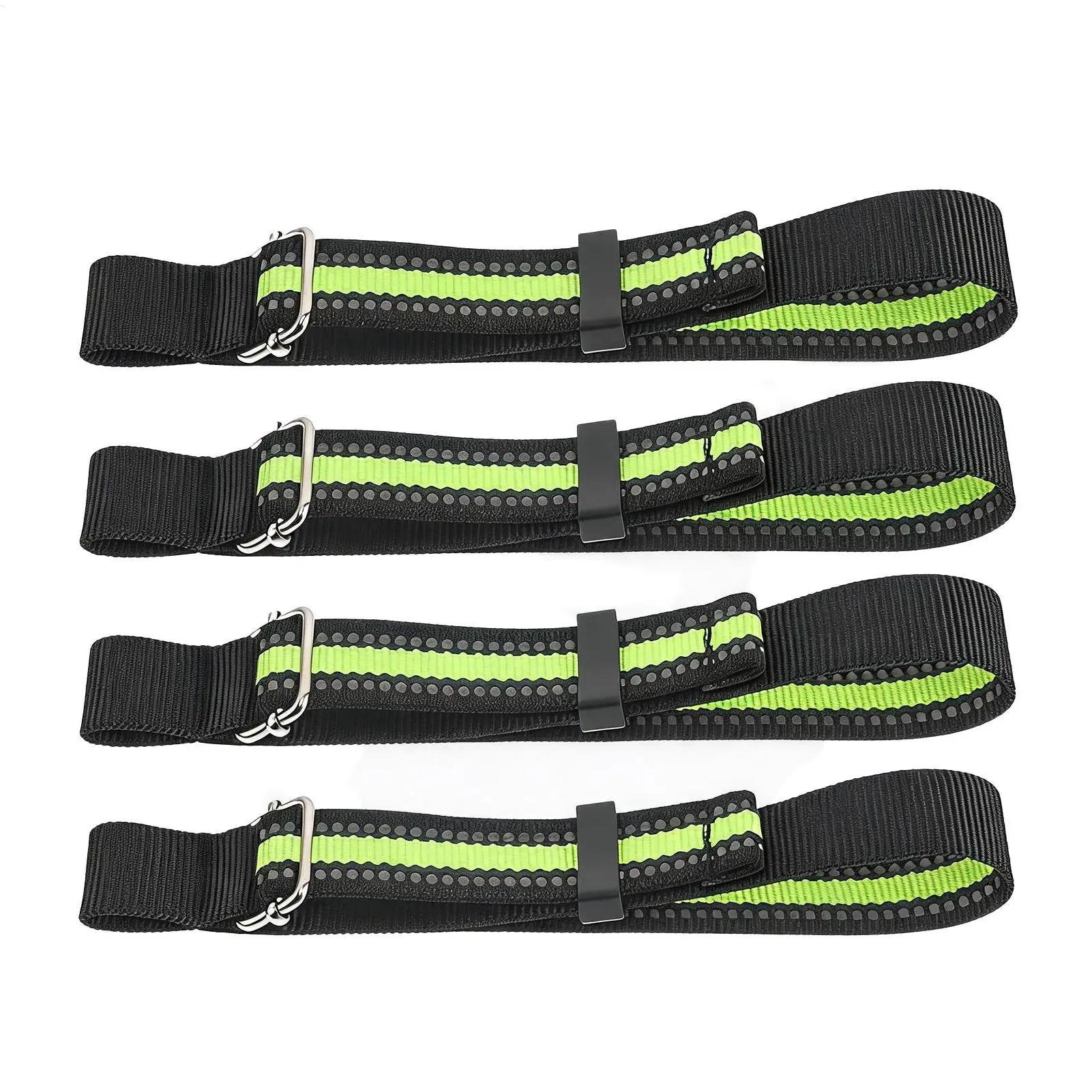Ski Brake Retainer Strap 4 Pieces Reflective Adjustable Strap Quick Release Snowboard Binding Brake Band for Easy Transport