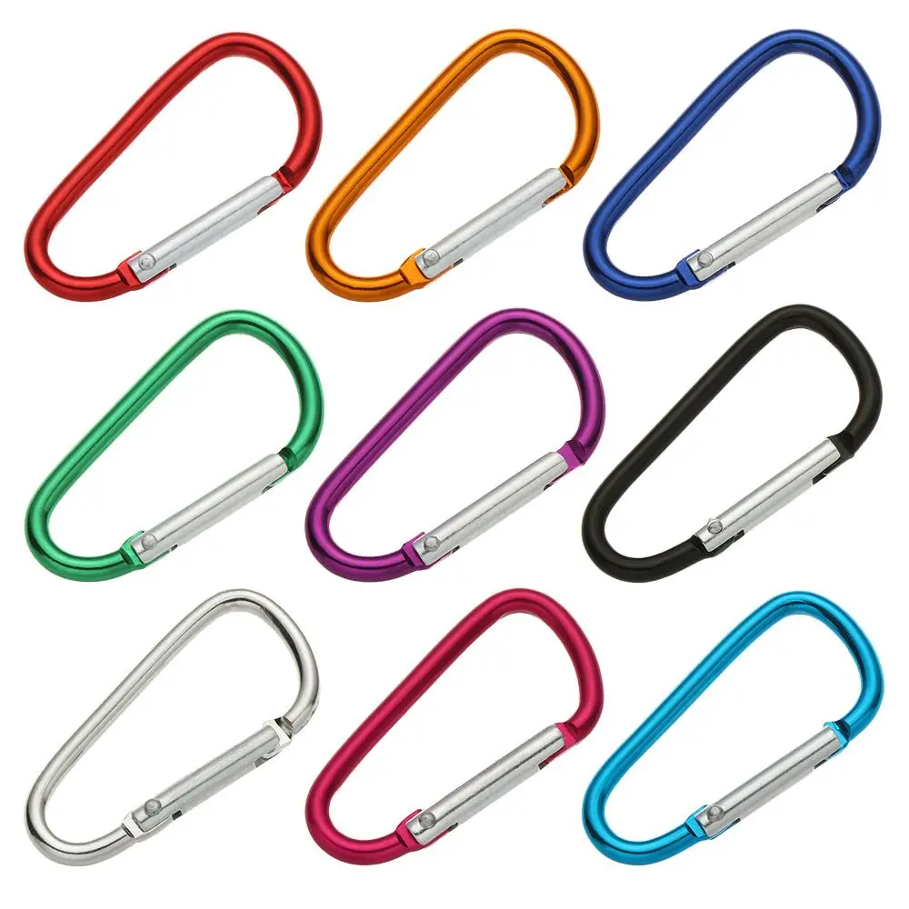 1/5/10Pcs Outdoor Sports Equipment Safety Camping Hiking Hook Buckle Keychain Alloy Carabiner Climbing Button