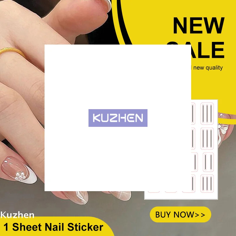 1 ورقة شفافة الفرنسية مانيكير دليل ملصقات لاصق قوي مسمار ملصقات فنية الفرنسية مانيكير DIY بها بنفسك الاستنسل أدوات التصميم ثلاثية الأبعاد #1